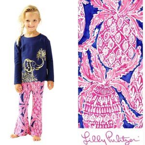 Lilly Pulitzer girls Tola Flare pants size Large (8-10) in Coco Safari